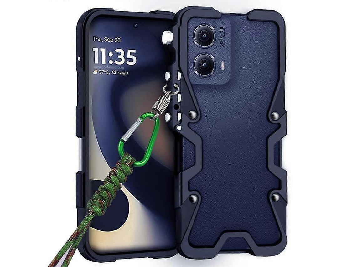 Capa Para Celular Motorola Edge 60 Pro Com Design De Gatilho, Estrutura Metálica Vazada E Cordão.