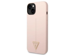 Capa Triângulo para iPhone 14 GUESS Silicone Rosa