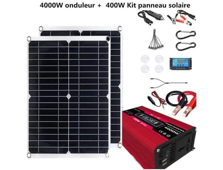 Gerador de energia solar 4000W Home 12V-110V Grid System Vermelho 400W Kit completo de painel solar ALLONSCD