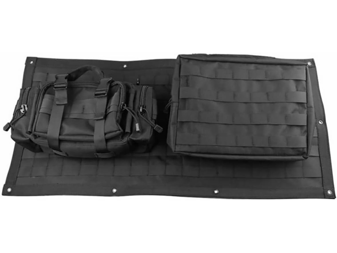 Bolsa multifuncional Preta em nylon para transporte de bolsas com lanterna integrada.