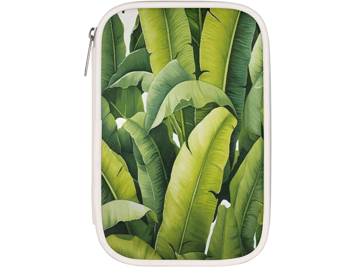 Tenho lápis no formato de um folheto de verão tropical, organizador de lápis e organizador de material escolar.