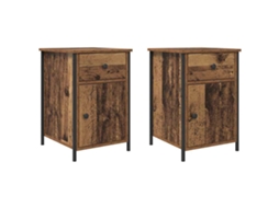 Conjunto de 2 Armários de Cabeceira Antigos em Madeira MAISON EXCLUSIVE 40x42x60 cm