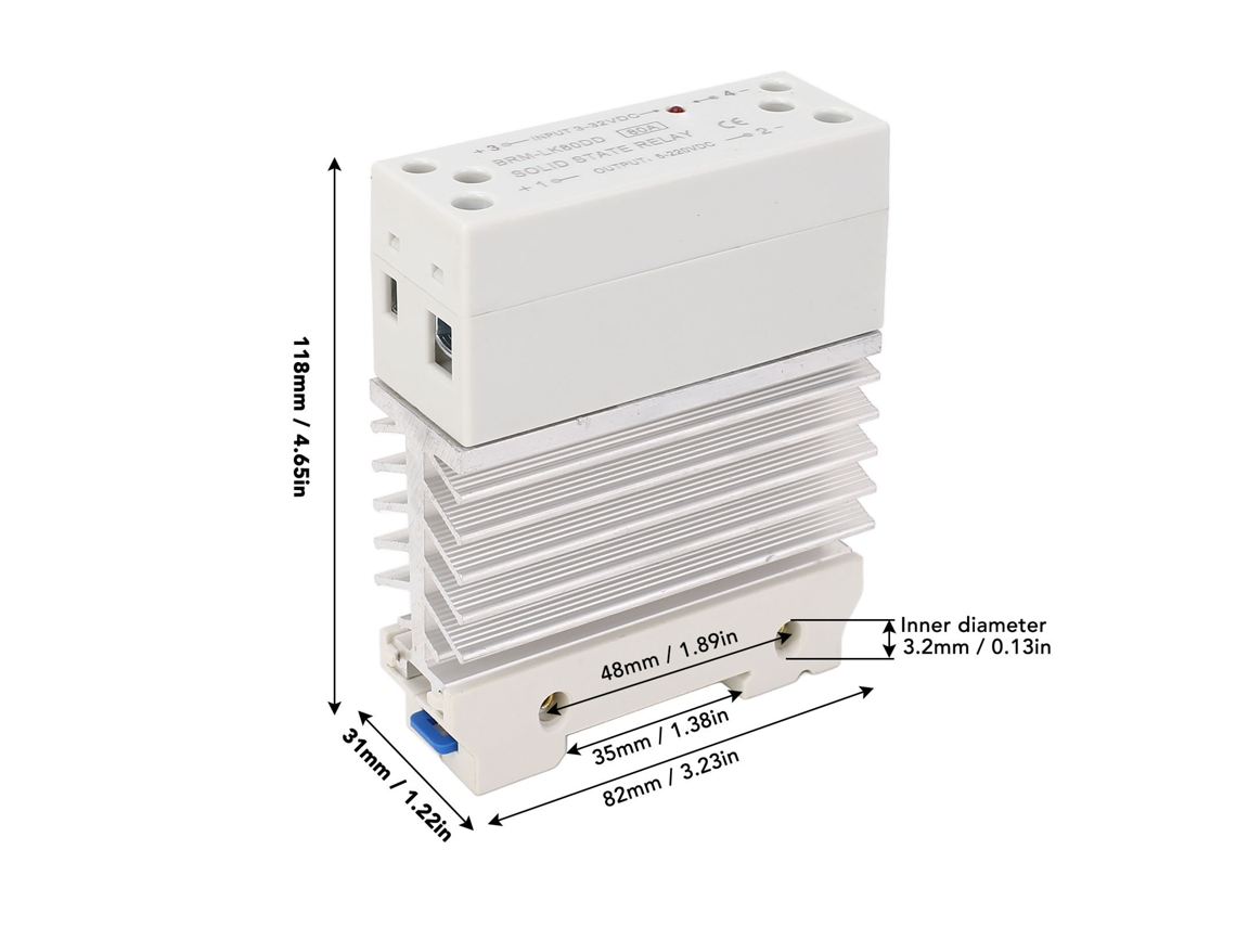 Laxiscreed Relé De Estado Sólido 3-32vdc Para 5-220vdc De Alta Performance