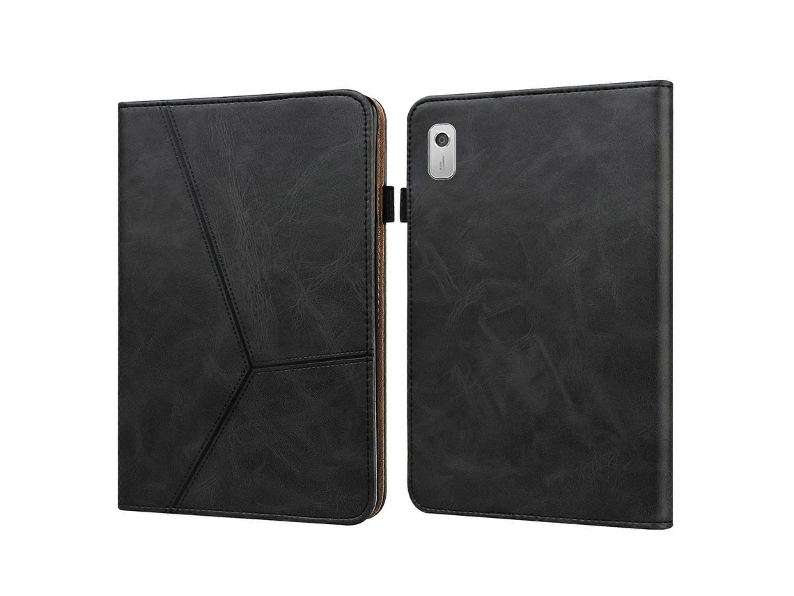 Capa De Couro Listrada Em Relevo Para Tablet Lenovo Tab M9