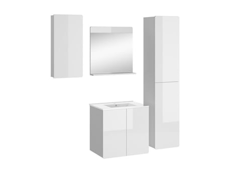 Conjunto De Móveis De Banheiro Izan, 4 Peças, Branco, Vicco
