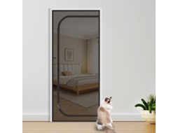 Cortina De Malha Para Varandas, Ideal Para Controlar O Acesso De Animais De Estimação, 85x210cm, Preta.