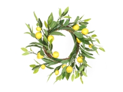 Coroa de Limão Artificial Artesanal Primavera Verão Decoração Casa Casamento 35 45cm | S/MARCA