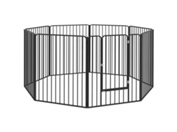 Caixa para cães com 8 painéis modulares, interior e exterior, 164x164x100 cm, preto | S/MARCA