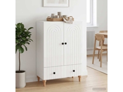 Vidaxl Buffet Branco Brilhante 66 X 34,5 X 95 Cm Derivados De Madeira