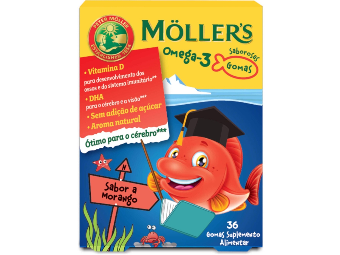 Suplemento Gomas Ómega 3 Morango Criança Möllers