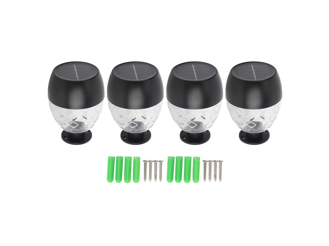 4pcs Lâmpada Solar de Parede Resistente À Água Sensor de Luz Automática para Jardim Parede Cerca