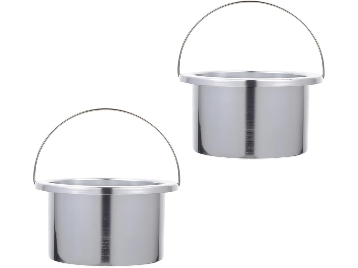 Conjunto de 2 peças com recipiente interno de alumínio para resfriamento de cera, resistente e ideal para derreter cera.