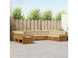 Vidaxl Conjunto De Sofás Para Exterior 9 Unid. Natural E Bege