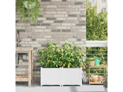 Vidaxl Vaso De Jardim 2 Unid. Branco 80 X 40 X 37,5 Cm Pp