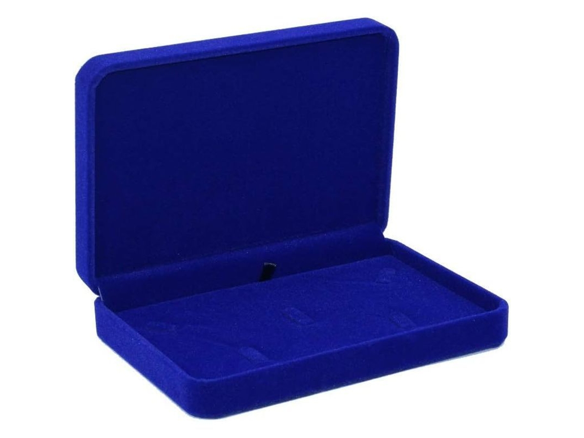 Caixa de Bijuterias de Casamento de Veludo para Colar Brinco Anel Azul