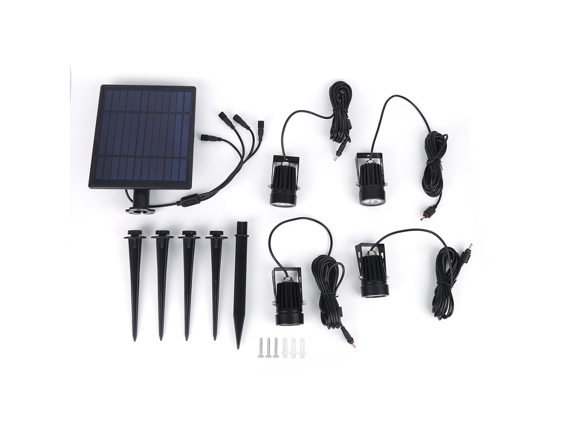 Luz de Projeção Solar Outdoor À Prova D'água com Painéis Solares e Led Ts s4205