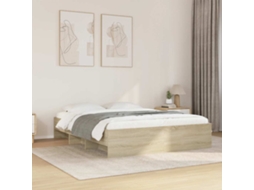 Vidaxl Estrutura Cama S/ Colchão Derivados De Madeira Carvalho Sonoma