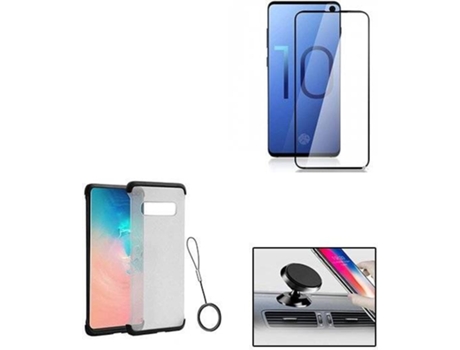 Kit Capa/Película de Vidro Nano Curved UV e Suporte Magnético Auto Samsung Galaxy S10e PHONOCARE Naked Transparente