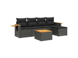 Garden Sofa Set, Garden Sofa Sets Vidaxl Preto Rattan / Vime (n/a)