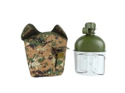 Conjunto de Garrafa Militar Alumínio para Camping