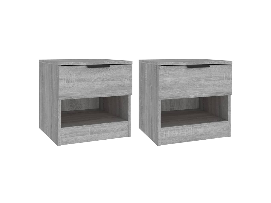 Bedside Cabinet, Bedside Cabinets Vidaxl Cinzeto Madeira Processada (n/a)