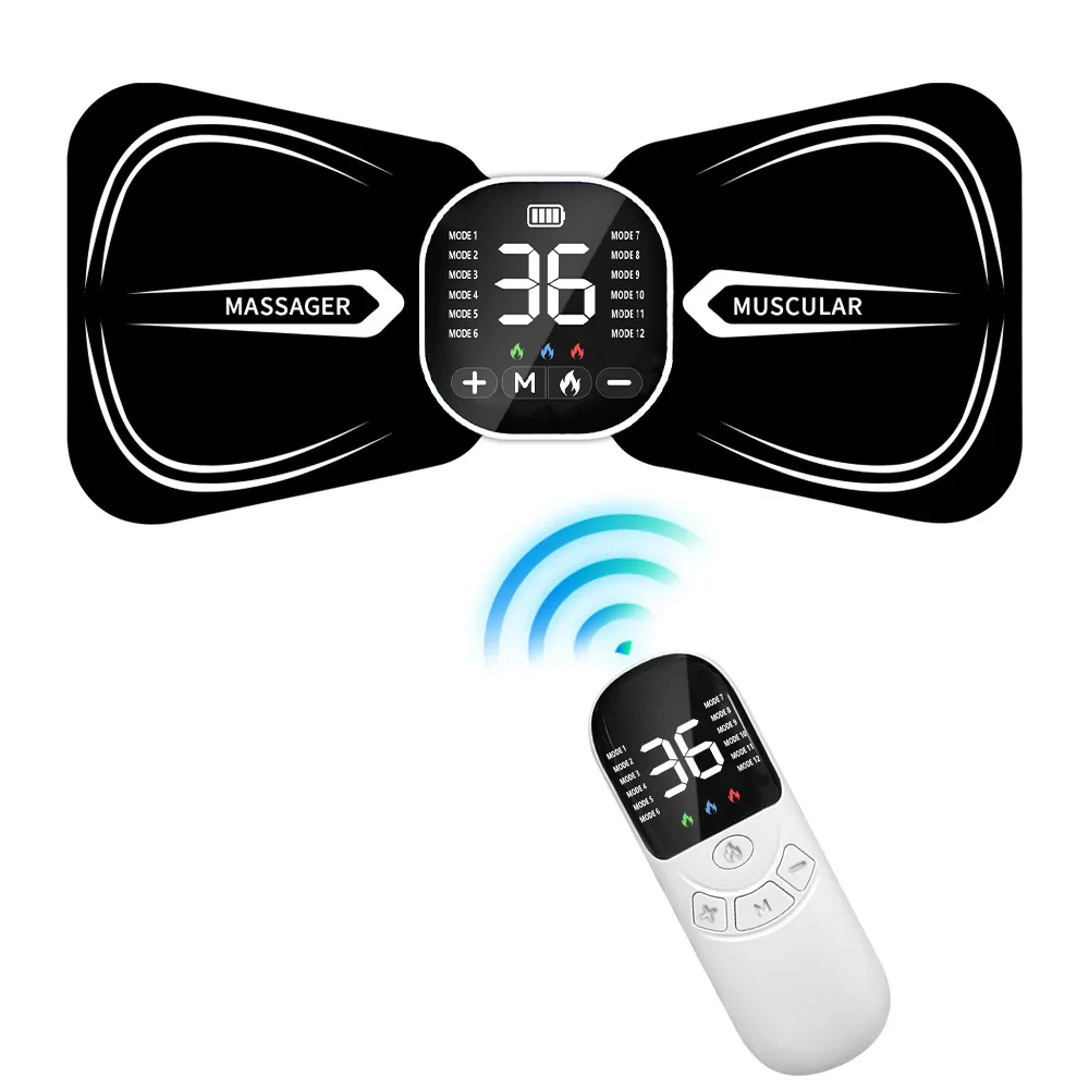 (controle Remoto Preto) Mini Massageador Inteligente Recarregável Ems Com Aquecimento Para Pescoço E Coluna Vertebral