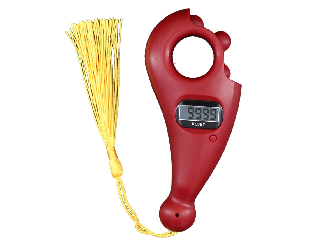 Contador Digital De Contas Elétrico Portátil Rotativo Com Display Para Oração E Alivio De Estresse Vermelho