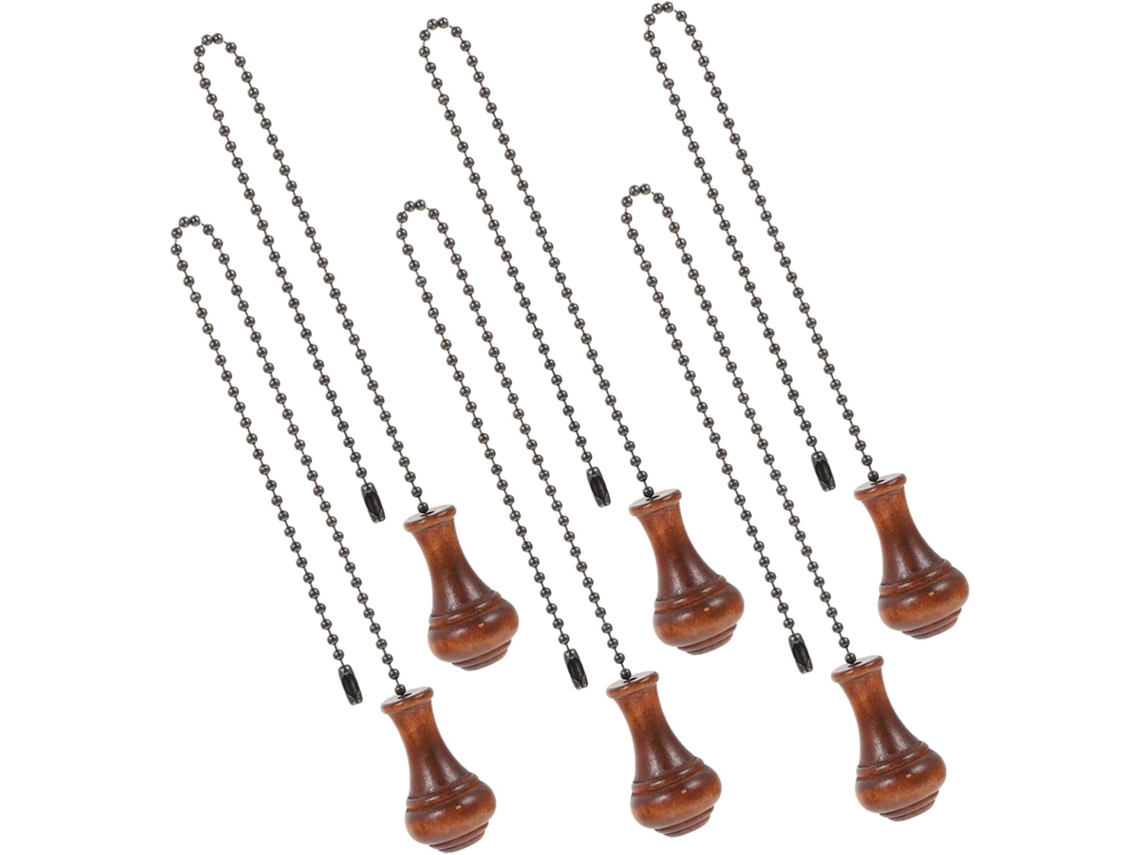 Conjunto De 6 Extensores Corrente Madeira Para Luminária Teto,