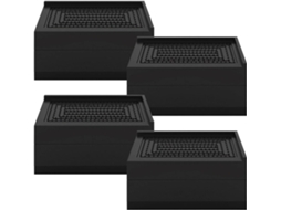 Conjunto de 16 peças de elevadores móveis ajustáveis para pés de mesa, em plástico, empilháveis e resistentes.
