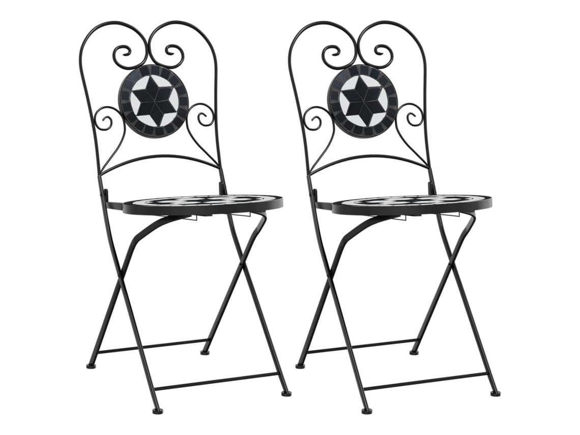 Folding Chair, Folding Chairs Vidaxl Preto Cerâmica (n/a)