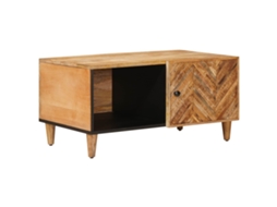 Conjunto 1 Mesa De Centro Vidaxl Castanho Madeira De Mangueira Maciça (80 X 50 X 40 Cm)