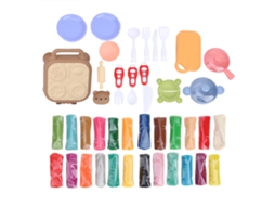 Ats juego de Masa Moldeable Colorida para Niños, Arcilla Tóxica Libre, Juguete de Cocina Diy Oso Y Máquina de Hamburguesas