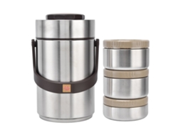 Caixa de Almoço LAXISCREED Inox 304 2.3l 3 Camadas