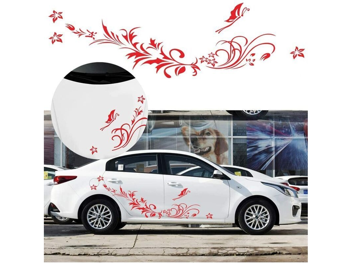 1 Pacote Adesivo de Carro Floral Libélula Rattan Autoadesivo Gráfico Vinil para Lateral de Caminhão