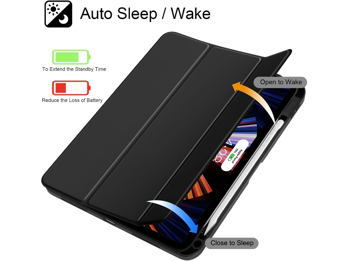 Capa Protetora Para Xiaomi Pad 6/6 Pro 11 Polegadas 2023, Preto Tressino