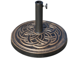 Base para guarda-sol Ø bronze, 12kg, suporte compatível com postes de 38mm e 48mm, 45x33cm | S/MARCA