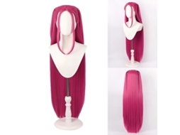 Peruca Demon Slayer — Exclusiva Para Cosplay — Estilo Longo E Liso — Acessório Para Cabelo Longo E Liso Para Mulher (série Demon Slayer)