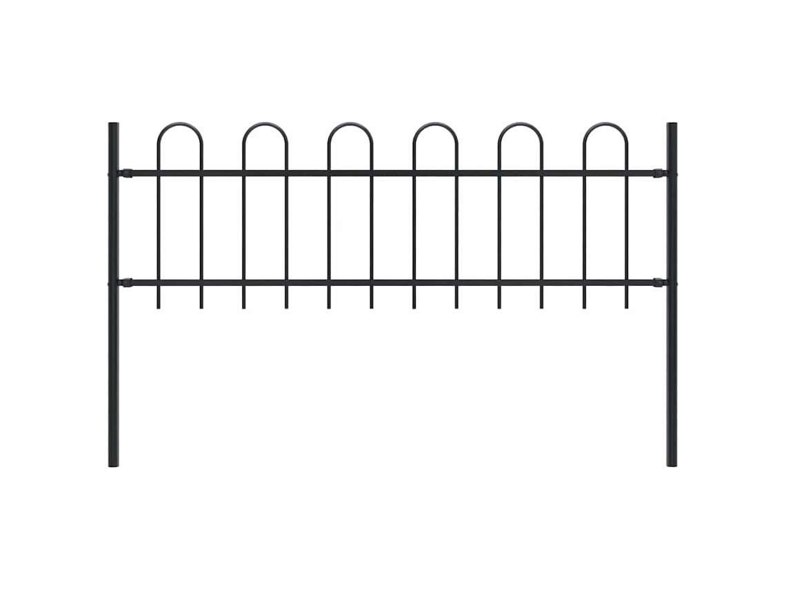 Vidaxl Cerca De Jardim Boxtel Com Topo Em Arco, Em Aço, 181x60 Cm, Preto