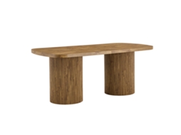 Mesa Oval, Base Pedestal, MDF, Estilo Wabi Sabi, PAPRIKA