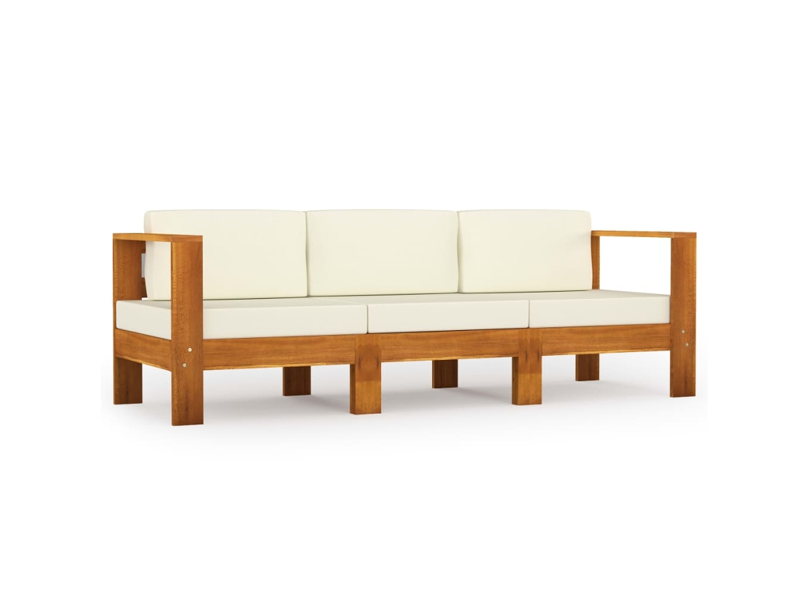 Sofá de jardim VIDAXL Branco Madeira de acácia (70x65x60 cm)