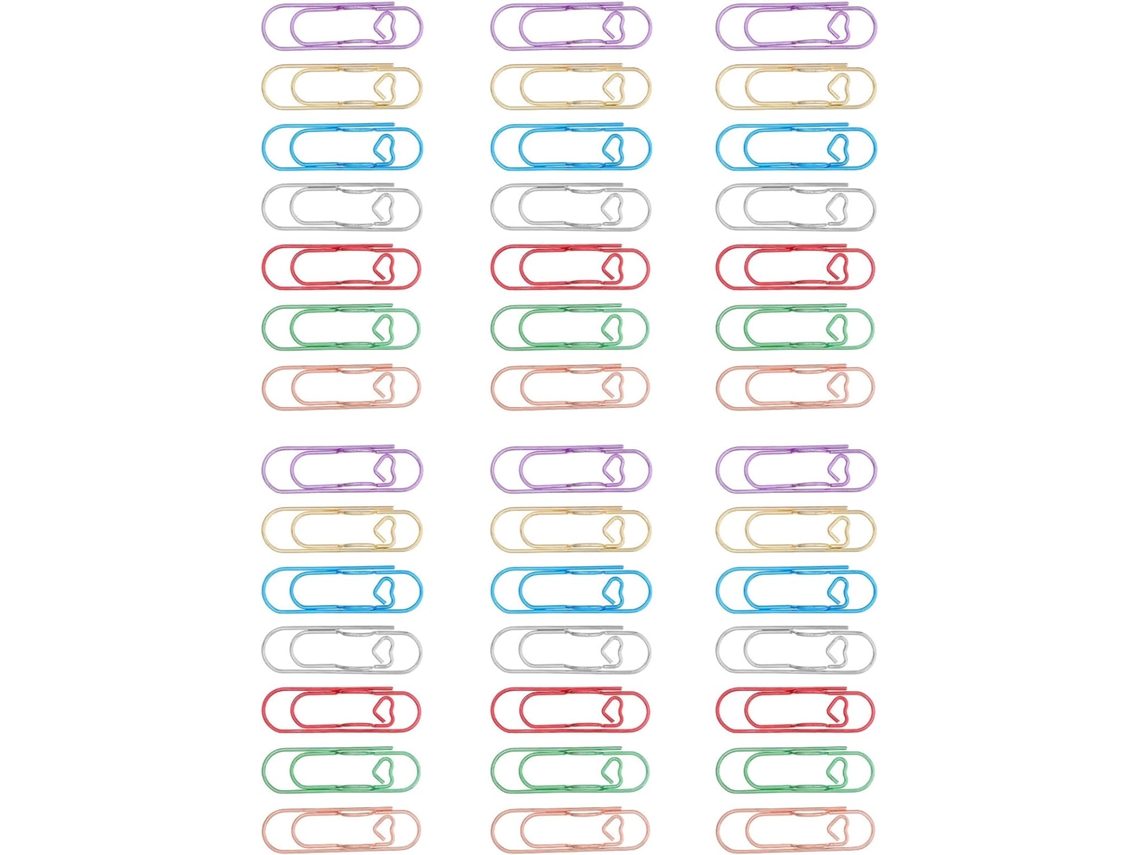 Clips de metal Nuobesty para lápis e canetinhas, porta-lápis de metal para planner, 70 peças multicoloridas em dourado e rosa.