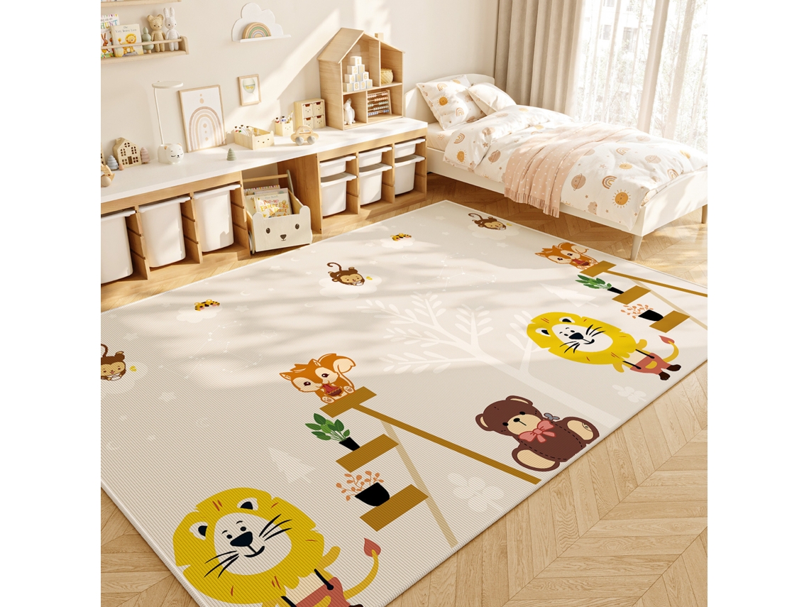 Tapete de Atividades Antiderrapante com Animais, Tapete de Engatinhar Infantil, Tapete Decorativo para Área de Jogos,estilo 4/80x120cm GERTIZ
