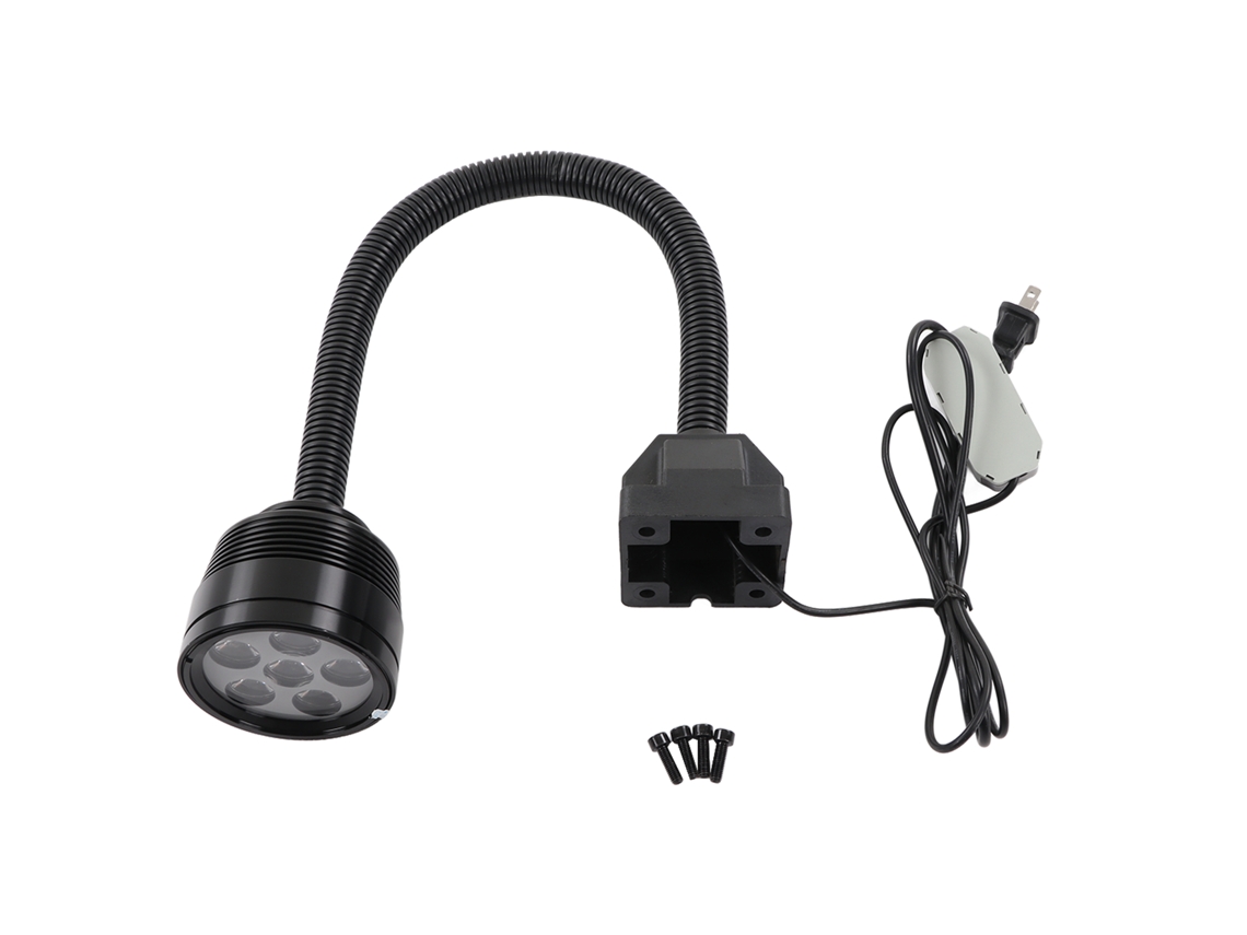 Luminária de trabalho LED 2026 para máquinas, 6 W, 540 lúmens, com haste flexível e à prova d'água, para iluminação industrial de tornos.