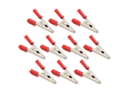 10 Pinças Crocodilo J.60047 20mm Latão Para Testes Elétricos Vermelho