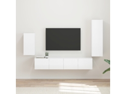 Vidaxl Conjunto De Móvel De Tv 4 Unid. Branco Brilhante