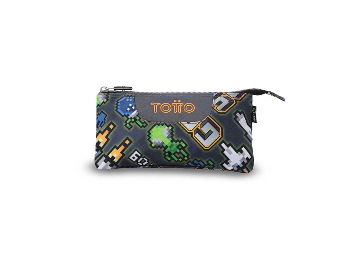 Estojo Escolar TOTTO Gamer, 11 X 22 X 35 Cm, Cinzento