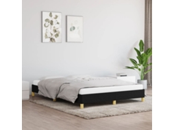 Vidaxl Estrutura de Cama Sem Colchão 140x200 Cm Tecido Preto