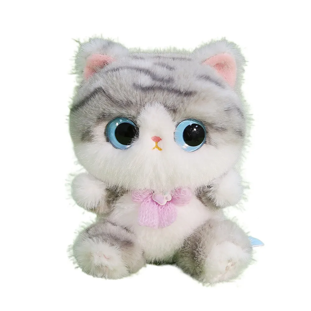 Brinquedo de Pelúcia Gatinho, Confortável e Fofinho, Presente de Aniversário MDUG (gato Cinza de 17cm)