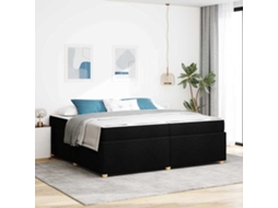 Vidaxl Estrutura Da Cama Com Colchão Preto 200 X 200 Cm Tecido