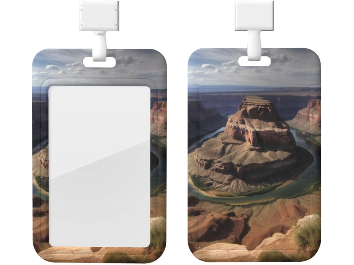 Suporte para Crachá com Cordão, Suporte para Crachá de Plástico Impermeável em Grand Canyon, Arizona, Retrátil Vertical Crachá